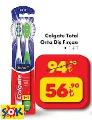 COLGATE TOTAL ORTA DİŞ FIRÇASI 1+1